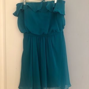 Cache Strapless Teal Blue Green Dress